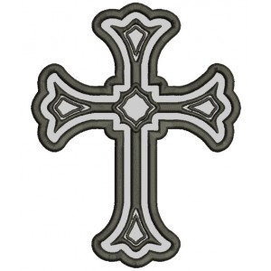 Cross Religious Symbol Applique Machine Embroidery Digitized Design Pattern