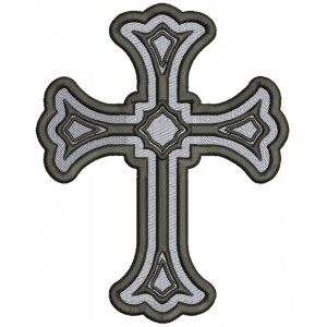 Cross Religious Symbol Filled Machine Embroidery Digitized Design Pattern