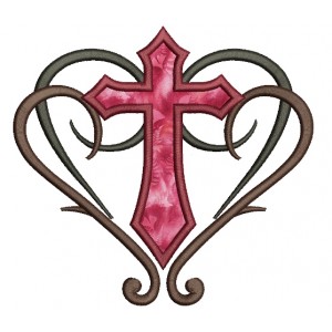 Decorative Cross Religious Applique Machine Embroidery Digitized Design Pattern