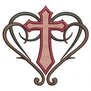 Decorative Cross Religious Filled Machine Embroidery Digitized Design Pattern