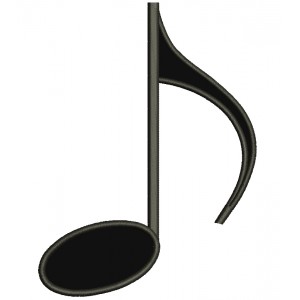 Eighth Note Key Music Applique Machine Embroidery Digitized Design Pattern