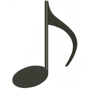 Eighth Note Key Music Filled Machine Embroidery Digitized Design Pattern