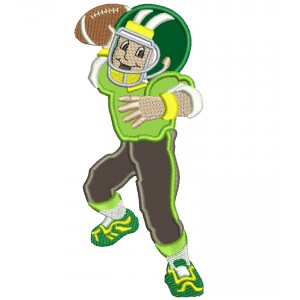 Football Player Boy Applique Machine Embroidery Digitized Design Pattern