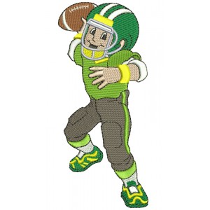 Football Player Boy Filled Machine Embroidery Digitized Design Pattern
