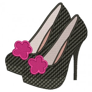 High Heel Stiletto Shoes Filled Machine Embroidery Digitized Design Pattern