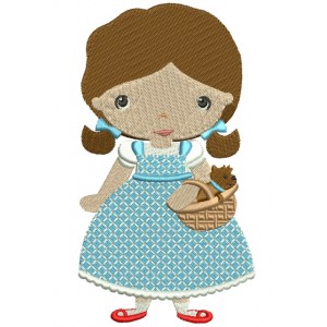Looks Like Dorothy from Wizard of OZ Filled Machine Embroidery Digitized Design Pattern