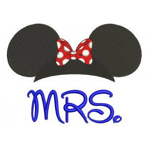 MRS Minnie Mouse Filled Machine Embroidery Digitized Design Pattern