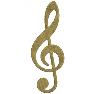 Music Clef Filled Machine Embroidery Digitized Design Pattern
