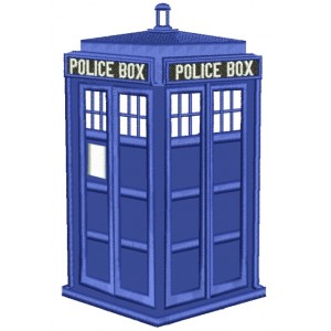 Police Box Applique Machine Embroidery Digitized Design Pattern