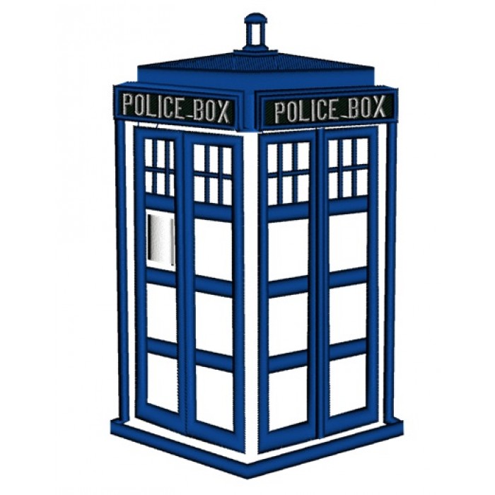 Police Box Pattern Police Box Applique Machine Embroidery Digitized Design Pattern