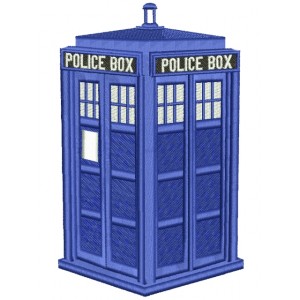 Police Box Filled Machine Embroidery Digitized Design Pattern