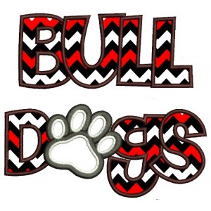 Bulldogs Applique Machine Embroidery Digitized Football Team Design Pattern