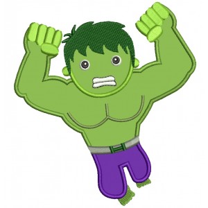 Looks Like Angry Hulk Superhero Applique Machine Embroidery Digitized Design Pattern