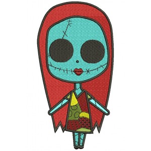 Looks Like Sally Skellington from night before christmas Filled Machine Embroidery Digitized Design Pattern