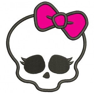 Looks Like Skull from Monster High Applique Machine Embroidery Digitized Design Pattern