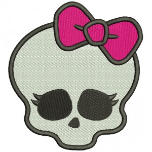 Looks Like Skull from Monster High Filled Machine Embroidery Digitized Design Pattern