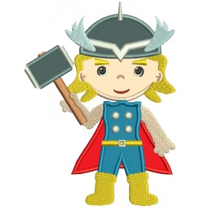 Looks Like Thor Superhero Applique Machine Embroidery Digitized Design Pattern