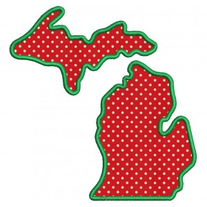 Michigan Applique Machine Embroidery Digitized State Design Pattern