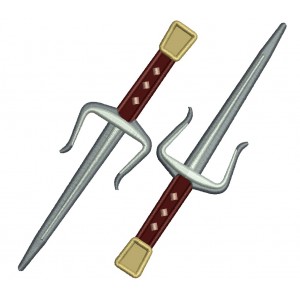 Two Swords Applique Machine Embroidery Digitized Design Pattern