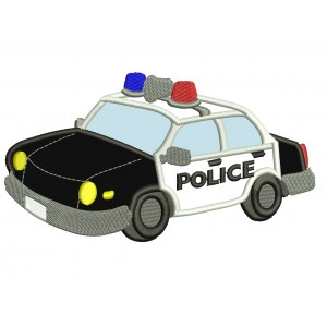Police Cop Car Applique Machine Embroidery Digitized Design Pattern