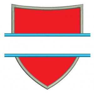 Shield Split Applique Machine Embroidery Digitized Design Pattern