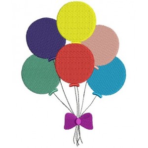 Balloons with bow Filled Machine Embroidery Design Digitized Pattern