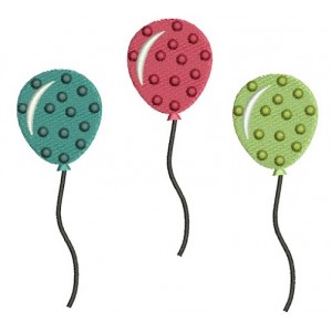 Balloons with dots Filled Machine Embroidery Design Digitized Pattern