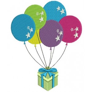 Birthday balloons Filled Machine Embroidery Design Digitized Pattern