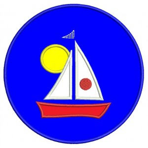 Boat Applique Machine embroidery digitized design patter-instant download
