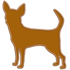 Chihuahua Dog Applique Machine Embroidery Digitized Design Pattern