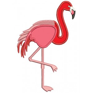 Flamingo Applique Bird Machine Embroidery Digitized Design Pattern