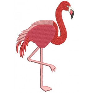 Flamingo Filled Bird Machine Embroidery Digitized Design Pattern