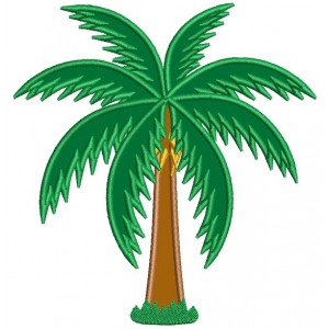Palm Tree Applique Tropical Machine Embroidery Design Digitized Pattern