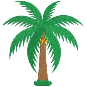 Palm Tree Filled Tropical Machine Embroidery Design Digitized Pattern