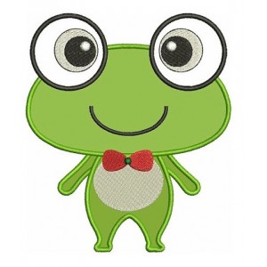 Cute Frog Applique Machine Embroidery Digitized Design Pattern - Instant Download - 4x4 , 5x7, and 6x10 -hoops