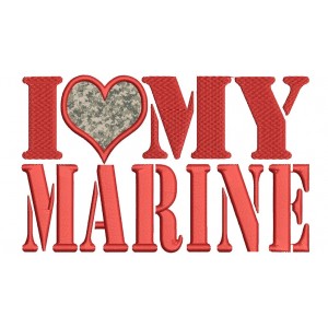 I love my Marine Military Applique Machine Embroidery Digitized Design Pattern - Instant Download - 4x4 , 5x7, and 6x10 -hoops