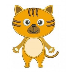 Little Kitty Cat Animal Machine Embroidery Applique Digitized Design Pattern - Instant Download - comes in three sizes 4x4 , 5x7, 6x10 hoops