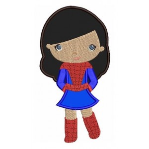 Looks like Spider Girl Super Hero Applique No Mask (hands in) - Machine Embroidery Digitized Design Pattern - Instant Download -4x4,5x7,6x10