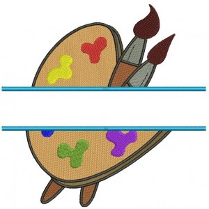 Painting Palette Split Filled Machine Embroidery Digitized Design Filled Pattern -Instant Download- 4x4,5x7,6x10