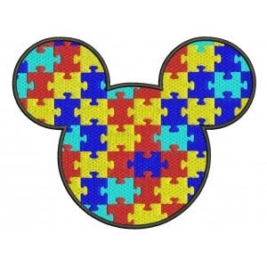 Autism Awareness Applique Machine Embroidery Digitized Design Pattern - Instant Download - 4x4 , 5x7, and 6x10 -hoops