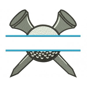 Golf Ball Split Machine Embroidery Digitized Design Filled Sport Pattern - Instant Download - 4x4 , 5x7, 6x10