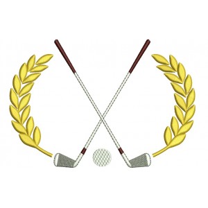Golf Club with a ball Machine Embroidery Digitized Design Filled Sport Pattern - Instant Download - 4x4 , 5x7, 6x10