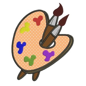 Painting Palette Applique Machine Embroidery Digitized Design Filled Pattern -Instant Download- 4x4,5x7,6x10