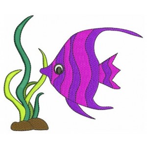 Fish and grass Filled Machine Embroidery Digitized Design Pattern - Instant Download - comes in three sizes 4x4 , 5x7, 6x10 hoops