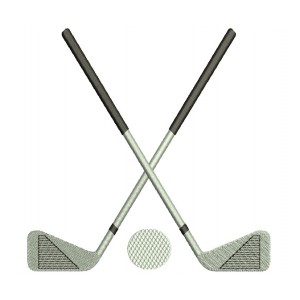 Golf Club Machine Embroidery Digitized Design Filled Sport Pattern - Instant Download - 4x4 , 5x7, 6x10
