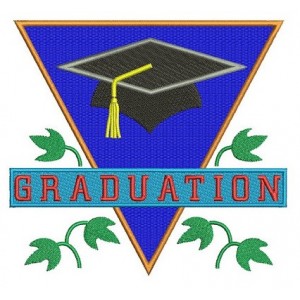 Graduation with a Cap Filled Machine Embroidery Digitized Design Pattern -Instant Download- 4x4,5x7,6x10