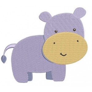 Instant Download Hippo African Animal Machine Embroidery Design