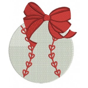 Girl Baseball with Bow Machine Embroidery Digitized Filled Design Pattern - Instant Download - 4x4 , 5x7, and 6x10 -hoops