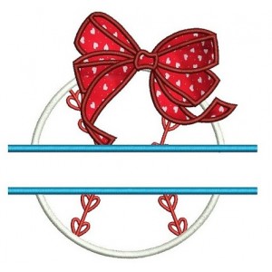Girl Baseball with Bow Split Applique Machine Embroidery Digitized Design Pattern - Instant Download - 4x4 , 5x7, and 6x10 -hoops