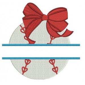 Girl Baseball with Bow Split Machine Embroidery Digitized Filled Design Pattern - Instant Download - 4x4 , 5x7, and 6x10 -hoops